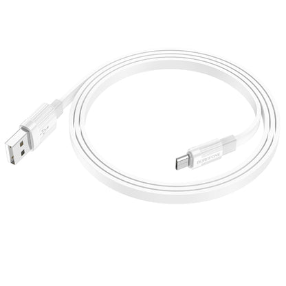 Borofone BX89 USB to Micro USB Union 2.4A Charging Data Cable, Length:1m(White Orange) -  by Borofone | Online Shopping UK | buy2fix