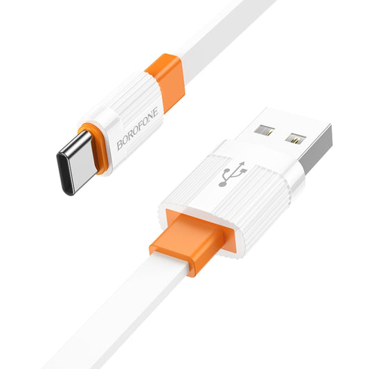 Borofone BX89 USB to Type-C Union 3A Charging Data Cable, Length:1m(White Orange) -  by Borofone | Online Shopping UK | buy2fix