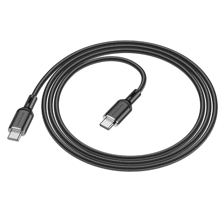 Borofone BX90 Type-C to Type-C Cyber 60W Charging Data Cable, Length:1m(Black) -  by Borofone | Online Shopping UK | buy2fix