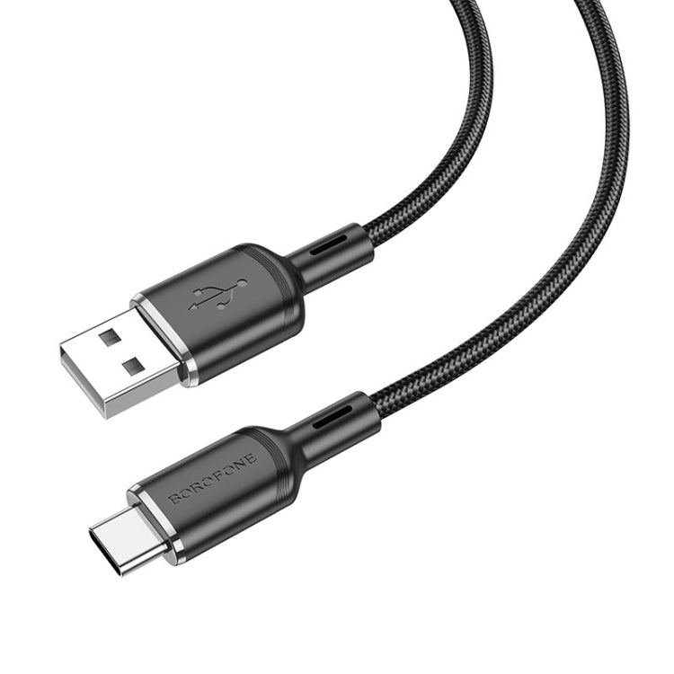 Borofone BX90 USB to Type-C Cyber 3A Charging Data Cable, Length:1m(Black) -  by Borofone | Online Shopping UK | buy2fix