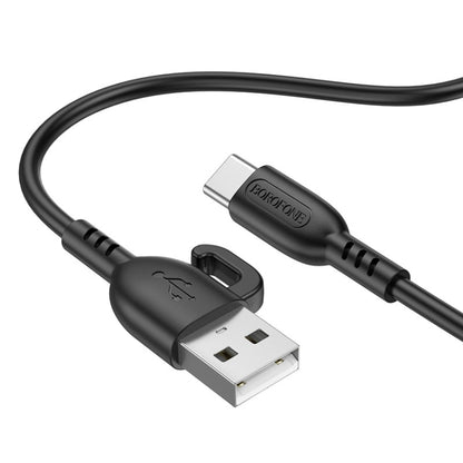 Borofone BX91 USB to Type-C Symbol 3A Charging Data Cable, Length:1m(Black) -  by Borofone | Online Shopping UK | buy2fix