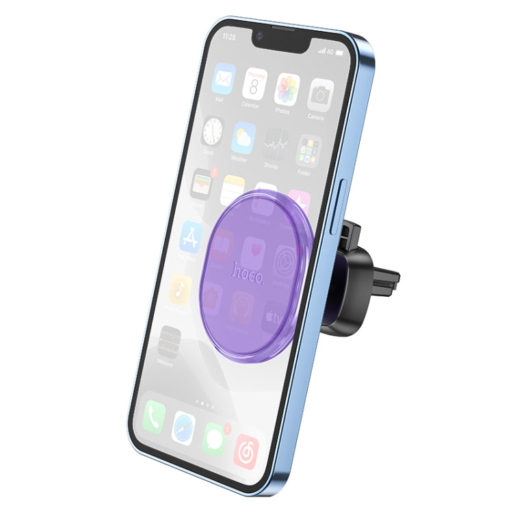 hoco H1 Car Air Outlet Magnetic Phone Holder(Purple) - In Car by hoco | Online Shopping UK | buy2fix