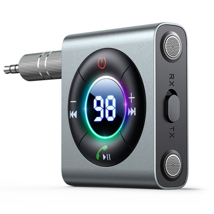 JOYROOM JR-CB2 2 in 1 Bluetooth 5.3 Car Wireless FM Transmitter Receiver(Dark Grey) - In Car by JOYROOM | Online Shopping UK | buy2fix