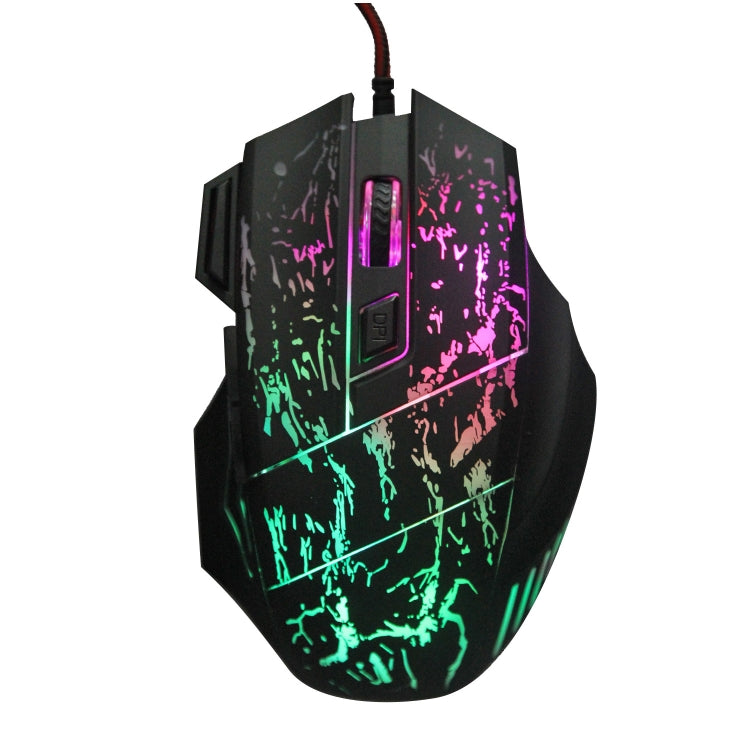 HXSJ A874 7-keys Flowing Water Crack Colorful Luminous Wired Gaming Mouse -  by HXSJ | Online Shopping UK | buy2fix