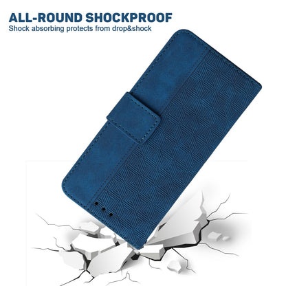 For Honor X8 5G Geometric Embossed Leather Phone Case(Blue) by buy2fix