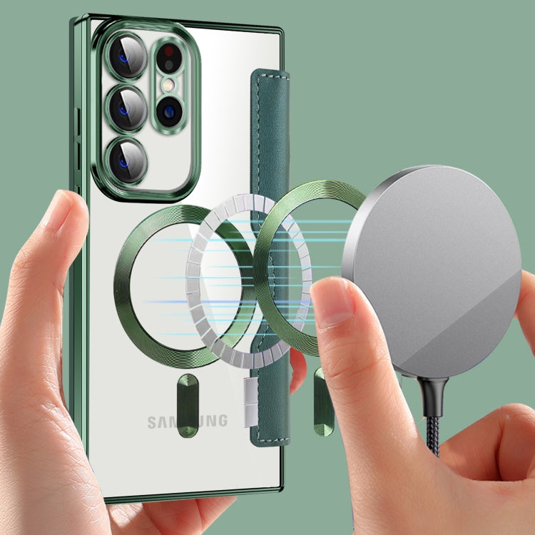 For Samsung Galaxy S23 Ultra 5G MagSafe Magnetic RFID Anti-theft Leather Phone Case(Royal Blue) by buy2fix