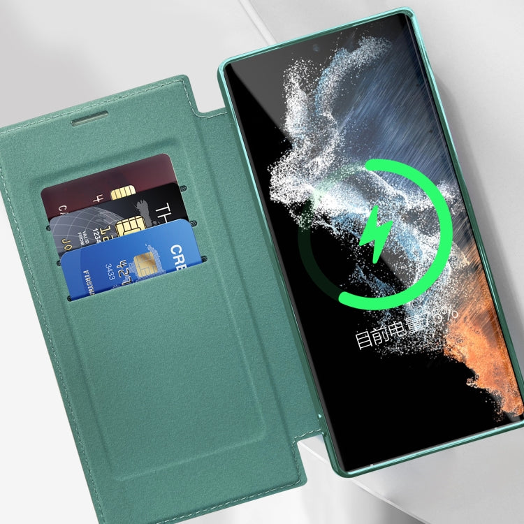 For Samsung Galaxy S23 Ultra 5G MagSafe Magnetic RFID Anti-theft Leather Phone Case(Royal Blue) by buy2fix