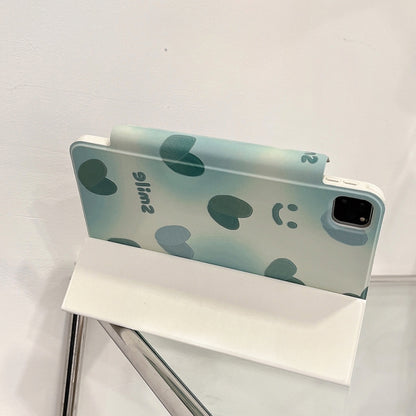 Pen Slot Magnetic Painted Detachable Tablet Leather Case For iPad Air 11 2024 / iPad Air 2022 / 2020 10.9 / Pro 11(Heart) by buy2fix