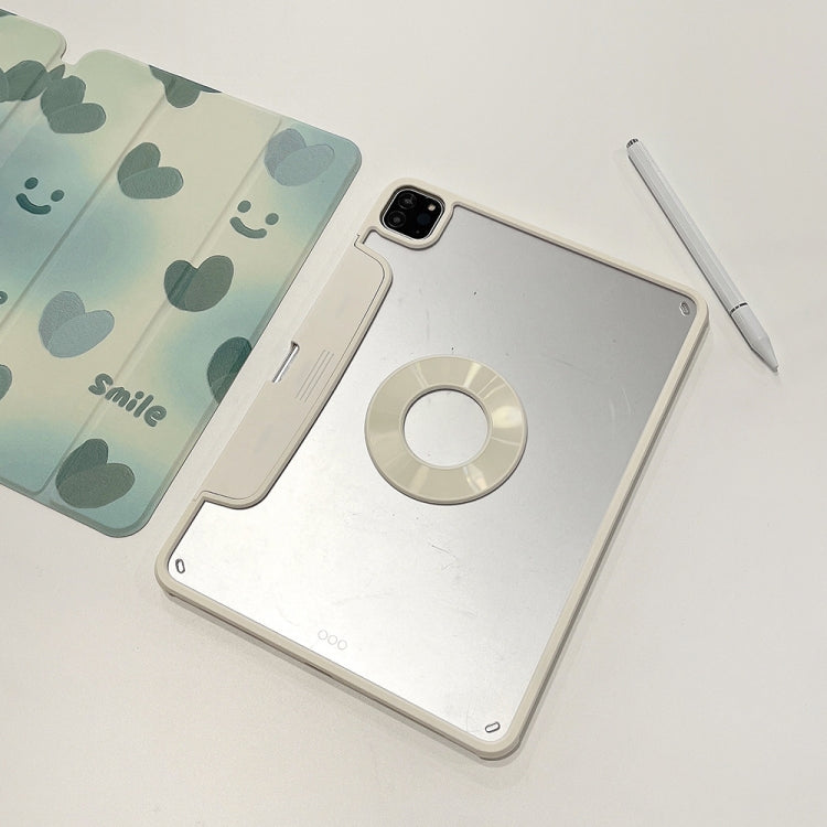 Pen Slot Magnetic Painted Detachable Tablet Leather Case For iPad Air 11 2024 / iPad Air 2022 / 2020 10.9 / Pro 11(Heart) by buy2fix