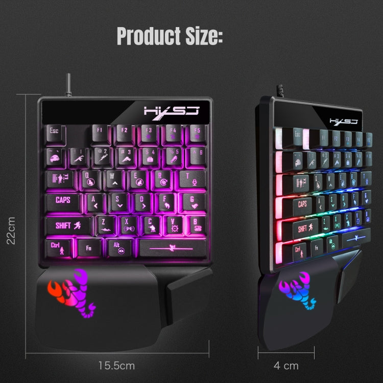 HXSJ V400 35 Keys One-Hand RGB Backlit Wired Gaming Keyboard -  by HXSJ | Online Shopping UK | buy2fix