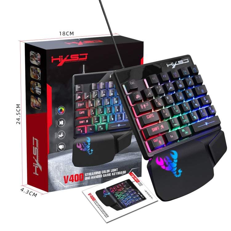 HXSJ V400 35 Keys One-Hand RGB Backlit Wired Gaming Keyboard -  by HXSJ | Online Shopping UK | buy2fix