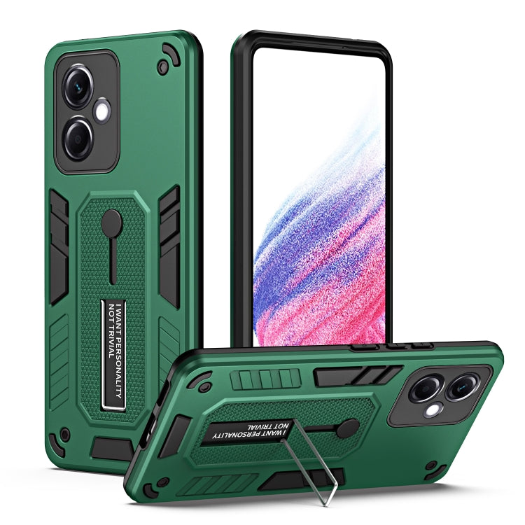 For Xiaomi Redmi Note 12 5G / Poco X5 Variety Brave Armor Finger Loop Holder Phone Case(Green) - Note 12 Cases by buy2fix | Online Shopping UK | buy2fix