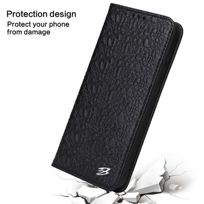 For Samsung Galaxy S23 5G Fierre Shann Crocodile Texture Magnetic Genuine Leather Phone Case(Black) - Galaxy S23 5G Cases by FIERRE SHANN | Online Shopping UK | buy2fix