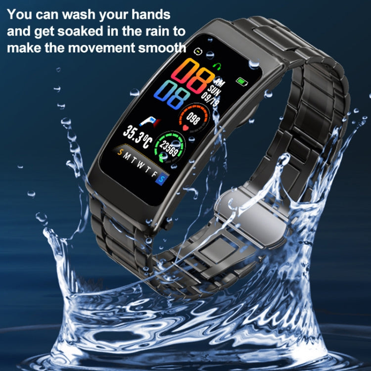 K20 1.14 inch Steel Band Earphone Detachable Life Waterproof Smart Watch Support Bluetooth Call(Silver) - Smart Wear by buy2fix | Online Shopping UK | buy2fix