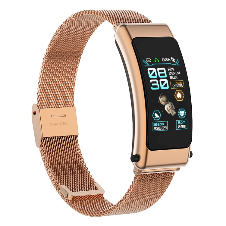 K50 1.08 inch Steel Band Earphone Detachable IP67 Waterproof Smart Watch Support Bluetooth Call(Gold) - Smart Wear by buy2fix | Online Shopping UK | buy2fix