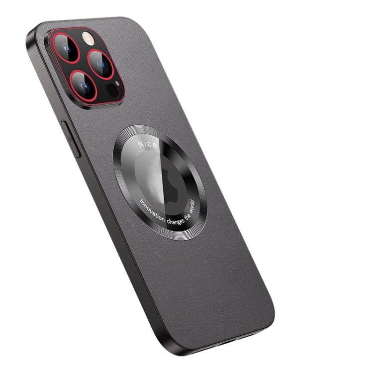 For iPhone 14 Pro Max R-JUST RH05 Magnetic Leather Metal Phone Case(Black) by R-JUST