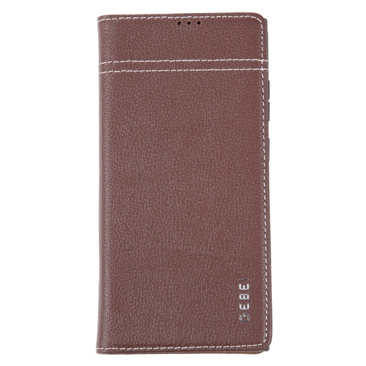 For Samsung Galaxy S23 Ultra 5G GEBEI Top-grain Horizontal Flip Leather Phone Case(Brown) by GEBEI