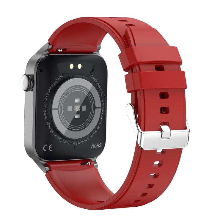 T50 1.85 inch Silicone Band IP67 Waterproof Smart Watch Supports Voice Assistant / Health Monitoring(Red) - Smart Wear by buy2fix | Online Shopping UK | buy2fix