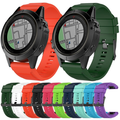 For Garmin Fenix 5X (26mm) Fenix3 / Fenix3 HR Silicone Watch Band(Black) - Smart Wear by buy2fix | Online Shopping UK | buy2fix