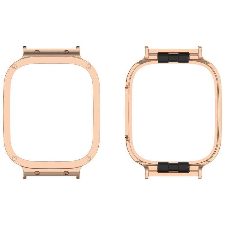 For Xiaomi Redmi Watch 3 / Mi Watch Lite 3 Metal Frame Watch Protective Case(Rose Gold) by buy2fix