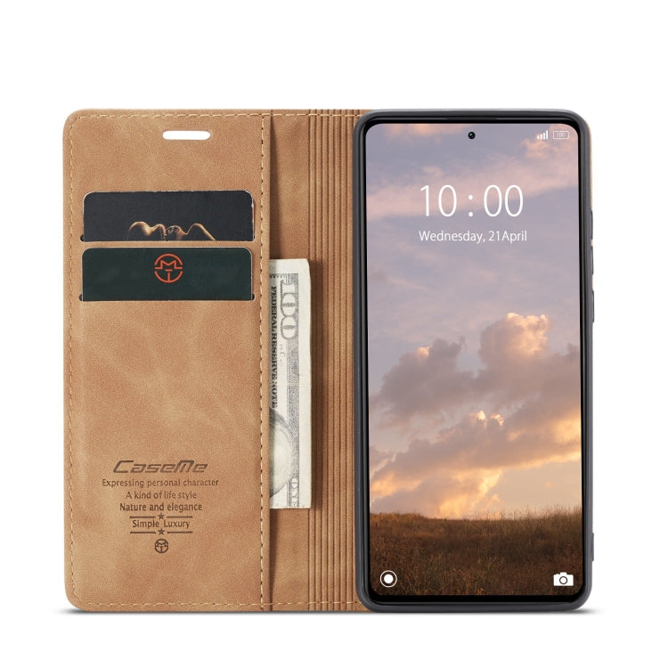 For Xiaomi Redmi Note 12 Pro 5G / Poco X5 Pro CaseMe 013 Multifunctional Horizontal Flip Leather Phone Case(Brown) - Note 12 Pro Cases by CaseMe | Online Shopping UK | buy2fix