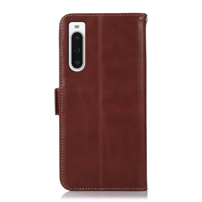 For Sony Xperia 10 V Crazy Horse Top Layer Cowhide Leather Phone Case(Brown) - Sony Cases by buy2fix | Online Shopping UK | buy2fix