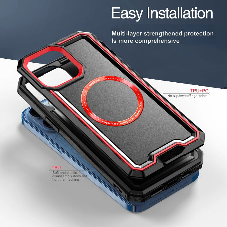 For iPhone 8 Plus / 7 Plus / 6 Plus Armour Two-color MagSafe Magnetic TPU + PC Phone Case(Light Blue + Blue) by buy2fix