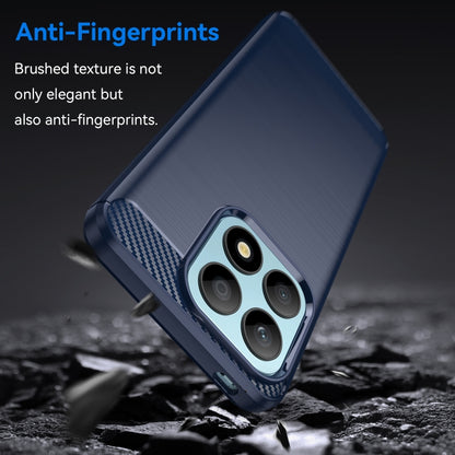 For Honor X8a Brushed Texture Carbon Fiber TPU Phone Case(Blue) by buy2fix