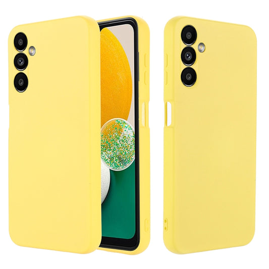 For Samsung Galaxy A14 4G Pure Color Liquid Silicone Shockproof Phone Case(Yellow) by buy2fix