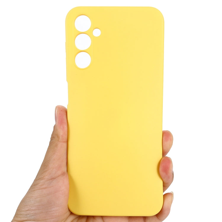 For Samsung Galaxy A14 4G Pure Color Liquid Silicone Shockproof Phone Case(Yellow) - Galaxy Phone Cases by buy2fix | Online Shopping UK | buy2fix