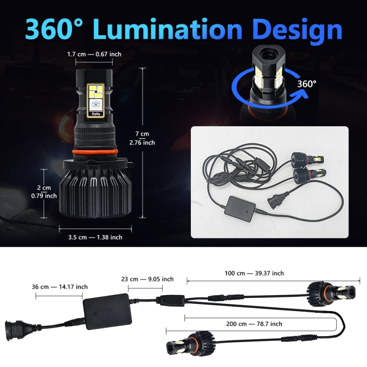 EV23 1 Pair 9006 HB4 60W / 15000LM / DC 9-16V IP68 Waterproof Car RGB Fog Light - In Car by buy2fix | Online Shopping UK | buy2fix