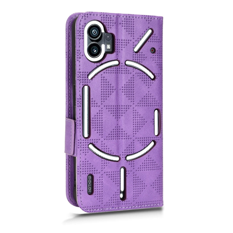 For Nothing Phone 1 Symmetrical Triangle Leather Phone Case(Purple) by buy2fix