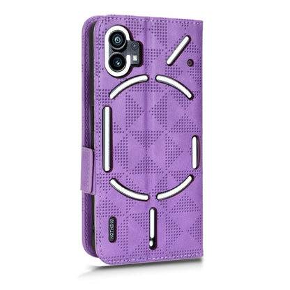 For Nothing Phone 1 Symmetrical Triangle Leather Phone Case(Purple) by buy2fix