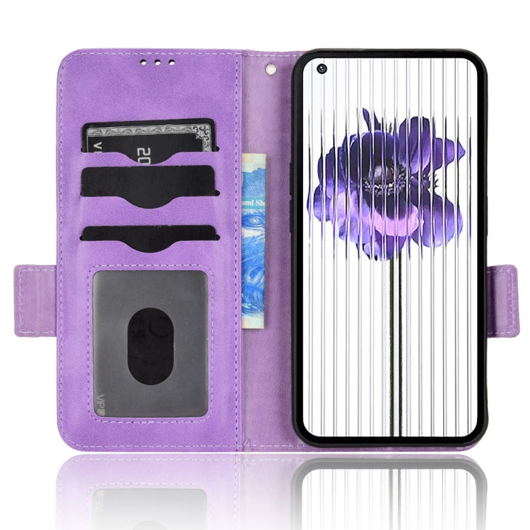 For Nothing Phone 1 Symmetrical Triangle Leather Phone Case(Purple) by buy2fix