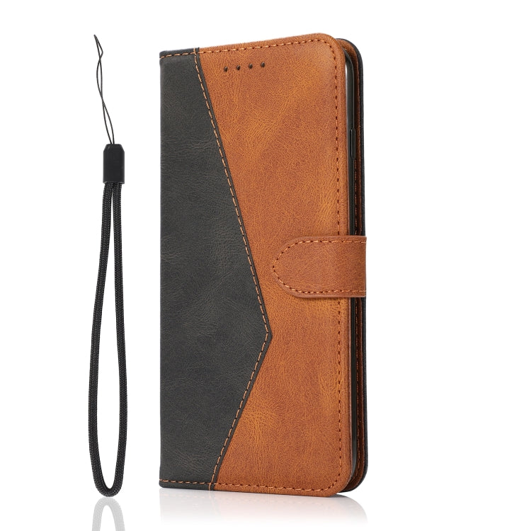 For Nokia 6.2 / 7.2 Dual-color Stitching Leather Phone Case(Black Brown) - Nokia Cases by buy2fix | Online Shopping UK | buy2fix