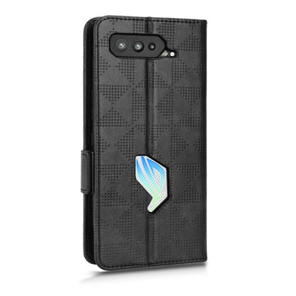 For Asus ROG Phone 5 Symmetrical Triangle Leather Phone Case(Black) by buy2fix