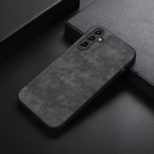 For Samsung Galaxy A24 4G Morocco Texture PU Phone Case(Black) by buy2fix