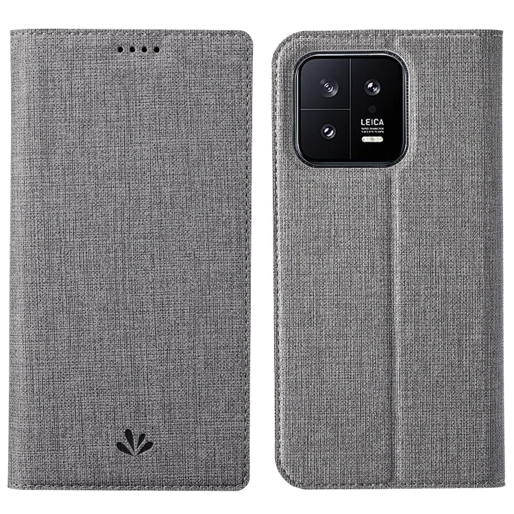 For Xiaomi 13 ViLi DMX Series Shockproof Magnetic Flip Leather Phone Case(Grey) - 13 Cases by ViLi | Online Shopping UK | buy2fix