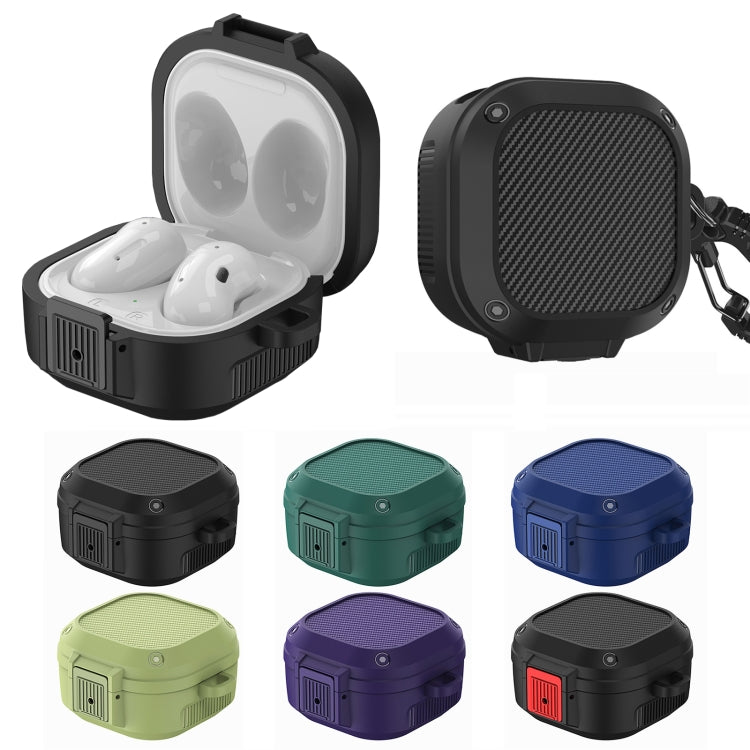 Wireless Earphones Silicone Case with Switch & Carabiner for Samsung Galaxy Buds Live / Buds2 / Buds Pro / Buds2 Pro(Army Green) - Samsung Earphone Case by buy2fix | Online Shopping UK | buy2fix