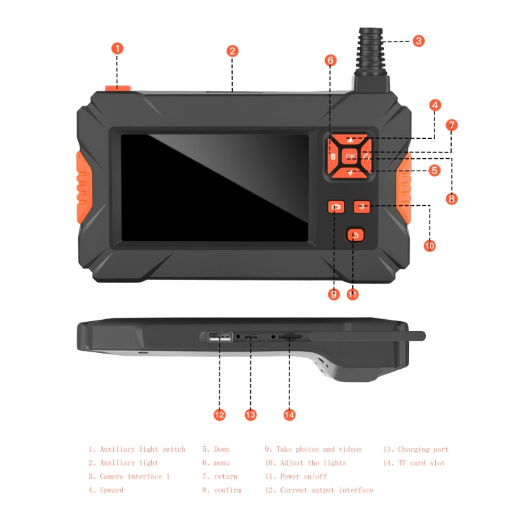 P130 5.5mm 4.3 inch Dual Camera with Screen Endoscope, Length:5m - Consumer Electronics by buy2fix | Online Shopping UK | buy2fix