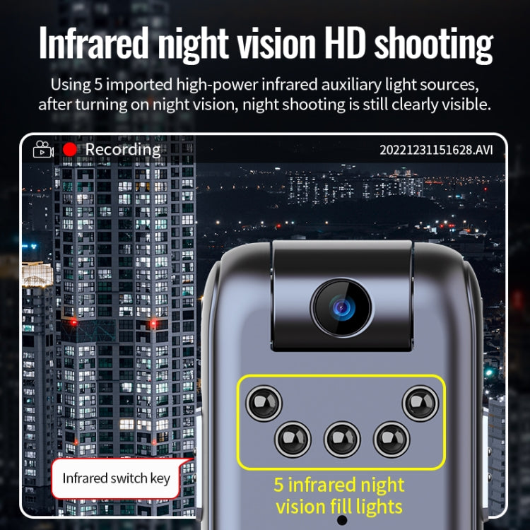 JNN V13 1080P Multifunctional Infrared Night Vision Recorder, Capacity:8GB(Black) - Security by JNN | Online Shopping UK | buy2fix