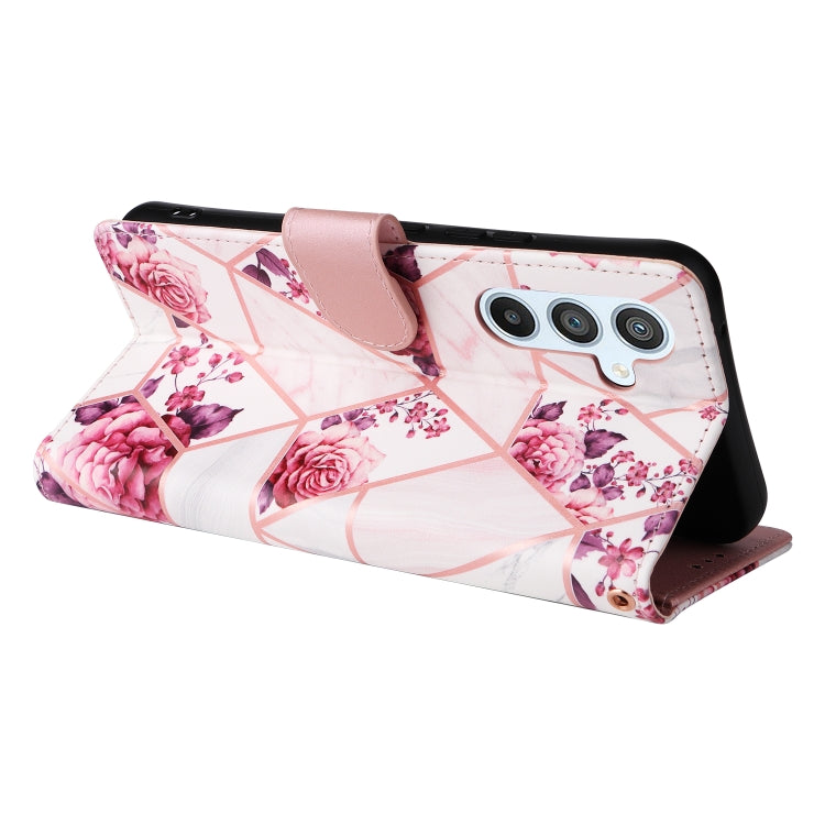 For Samsung Galaxy A54 5G Marble Bronzing Stitching Leather Phone Case(Rose Gold) by buy2fix