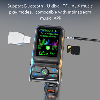 BC85 Colorful Screen Car Bluetooth 5.0 FM Transmitter MP3 Player - In Car by buy2fix | Online Shopping UK | buy2fix