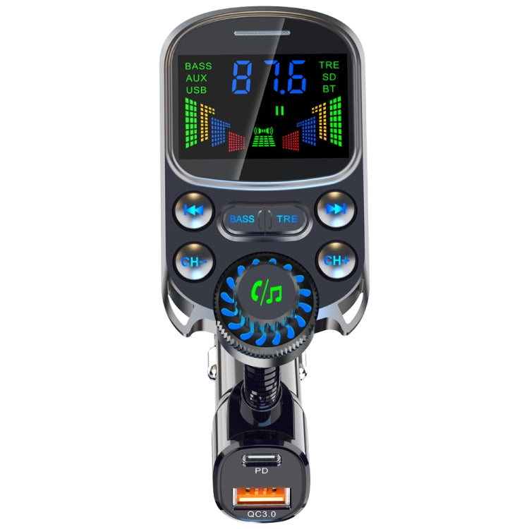 BC86 Colorful Screen Car Bluetooth 5.3 FM Transmitter MP3 Player - In Car by buy2fix | Online Shopping UK | buy2fix