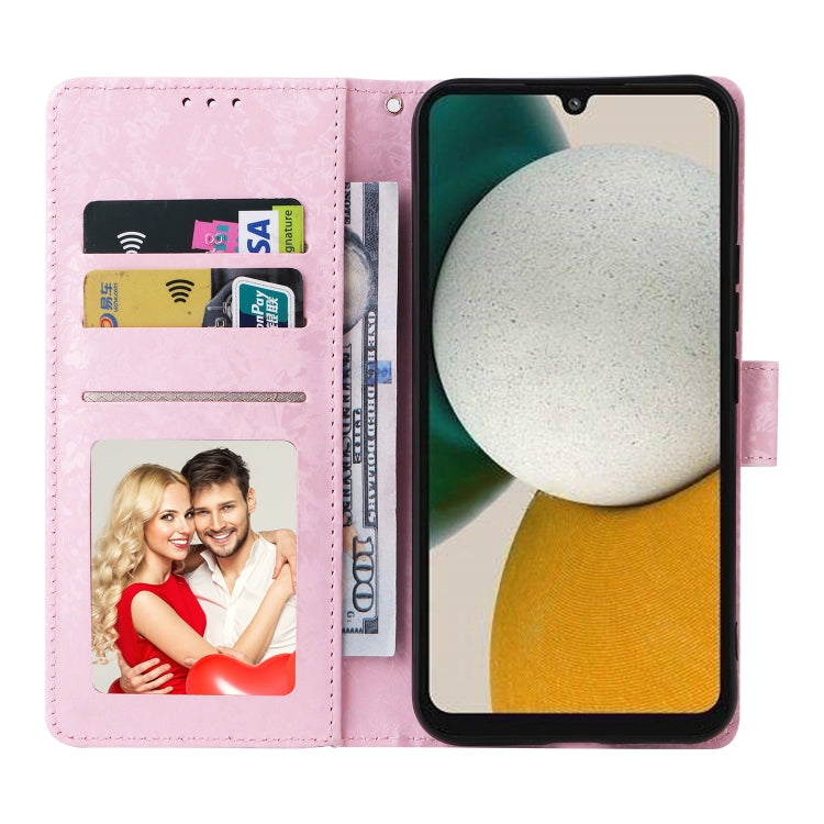 For Samsung Galaxy A34 5G Bronzing Painting RFID Leather Phone Case(Rose Flower) - Galaxy Phone Cases by buy2fix | Online Shopping UK | buy2fix