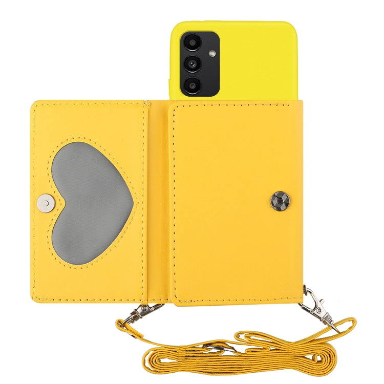 For Samsung Galaxy A14 5G Crossbody Lanyard Wallet Card Bag Phone Case(Yellow) - Galaxy Phone Cases by buy2fix | Online Shopping UK | buy2fix