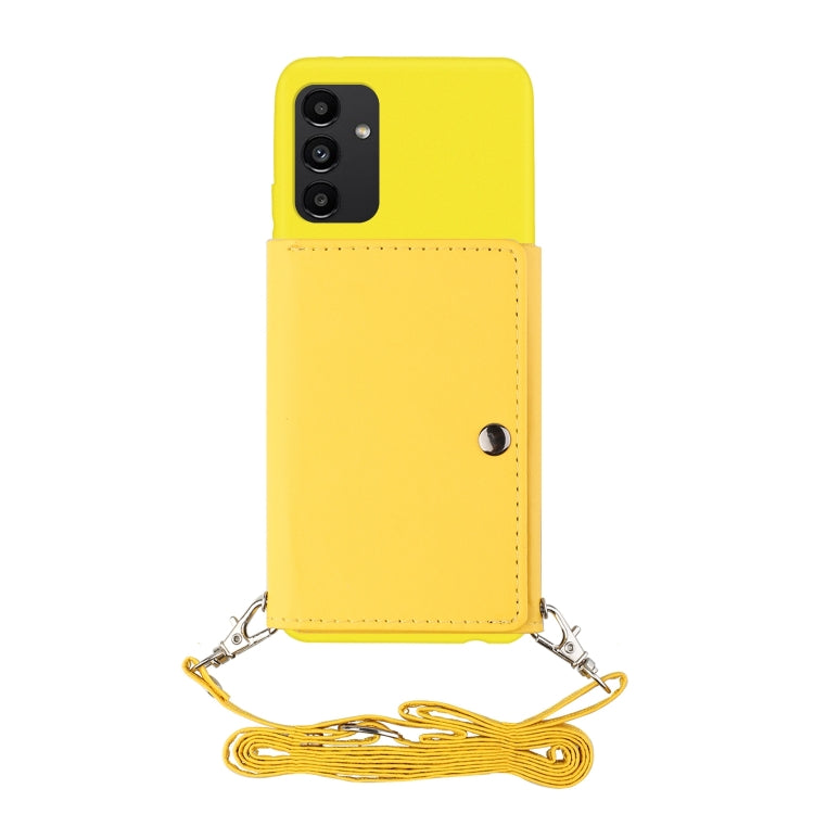 For Samsung Galaxy A14 5G Crossbody Lanyard Wallet Card Bag Phone Case(Yellow) - Galaxy Phone Cases by buy2fix | Online Shopping UK | buy2fix