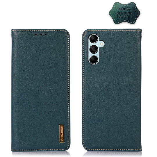 For Samsung Galaxy M14 5G KHAZNEH Nappa Top Layer Cowhide Leather Phone Case(Green)