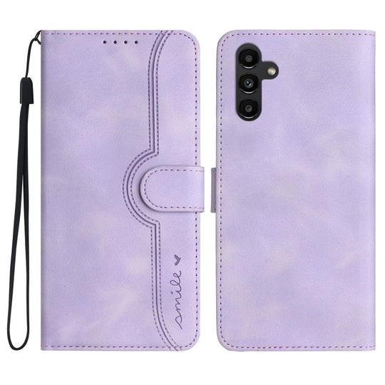 For Samsung Galaxy A14 5G Heart Pattern Skin Feel Leather Phone Case(Purple)