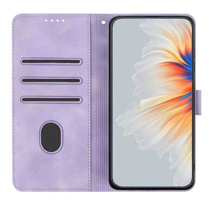 For Samsung Galaxy A34 5G Heart Pattern Skin Feel Leather Phone Case(Purple) - Galaxy Phone Cases by buy2fix | Online Shopping UK | buy2fix